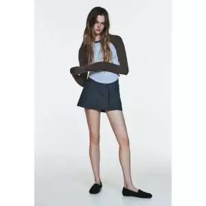 ZARA 벨트 스커트 팬츠 - 그레이 블루 {WLM}