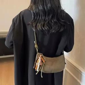 미니 스웨이드 크로스백 여성 데일리 스트랩 가방