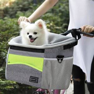펫핏 반려견 자전거 바구니 부스터 카시트 소형견용 고양이 로프가 강아지 반사 스트립 양면 보관 포켓