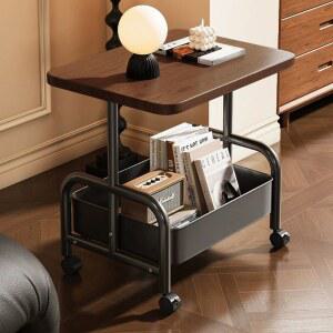 티 테이블 다용도 가정용 선반 이동식 원목 내성 무늬 A 강력 방수 스크래치