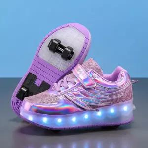 바퀴달린신발 롤러 슈즈 A. 크리스탈핑크 29