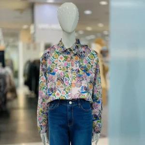 [클리지]꽃 프린트 박시핏 셔츠형 블라우스 CQ2WBL25