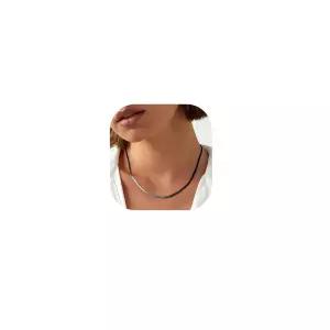 ChainsPro 여성용 헤링본 목걸이 앙증맞은 플랫 스네이크 체인 레이어드 초커 목걸이 심플 주얼리, 스테인