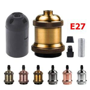 전기 도금 램프 홀더 E27 나사 베이스 에디슨 전구 레트로 링 소켓