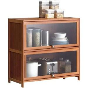 옛날찬장 원목 그릇장 인테리어 A 60cm 빈티지 투명 미니찬장 도어 플랩 주방