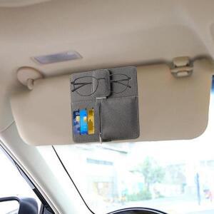 차량용 PU 가죽 선글라스 거치대, 자동차 바이저 문서 다기능 인테리어 액세서리