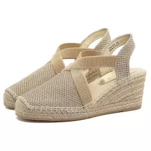 스트랩샌들 통굽 소가죽 골드 크로스 가죽 복고풍 스트랩