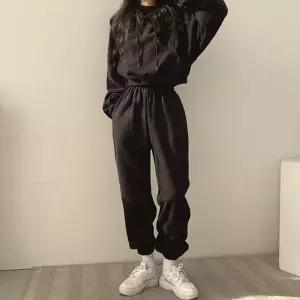 크롭 후드티 조거팬츠 세트 여성 2컬러