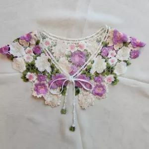 러블리 플라워 자수 케이프 탈부착 가능 숄 레이어드 [AOX8688]