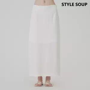리넨 블렌디드 하프 밴딩 스커트 (SB6SRE1)