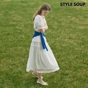 셔링 티어드 밴딩 스커트 (SB6SRH1)