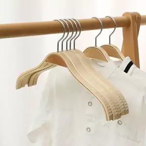 나무옷걸이 38cm 20개 코팅된 논슬립 나무 옷걸이 미끄럼방지 원목 우드 옷가게 매장용 여성용 의류 20p