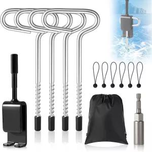 스 앵커 드릴 어댑터 키트 쉘터 텐트 판자를 위한 13개의 얼음 낚시 도구 리듀싱 슬리브 번지 코드 볼 및