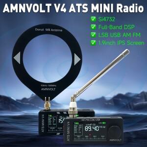 AMNVOLT V4 ATS MINI SI4732 라디오 밴드 DSP FM AM SSB LSB USB 수신기 내장형 Hi-Z 헤드폰 앰프 회로
