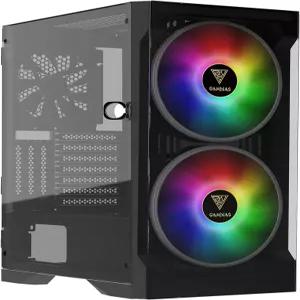 데스크탑 및 PC용 GAMDIAS ATX 미드 타워 게이밍 컴퓨터 케이스 마더보드와 동기화되는 200mm ARGB LED PC