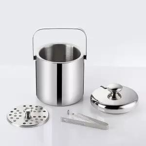 뚜껑 통 스트레이너가 있는 이중벽 스테인리스 스틸 와인 스 버킷 맥주 샴페인을 식히기 위해 야외 또는