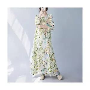 원피스 봄 가을 빈티지 여행 라운드 간절기 여성원피스 플라워 마 바캉스룩 ADOR3