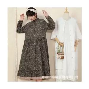 원피스 면 봄가을 플라워 린넨 롱스커트 프로방스 긴팔 여성원피스 빅사이즈 ADOR3