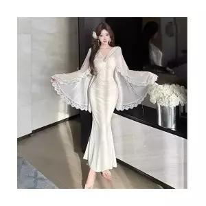 에네로 여성쉬폰원피스 프렌치 쉬폰 레이디얼 원피스 여름 슬림핏 힙업 숄 롱스커트 UNO2