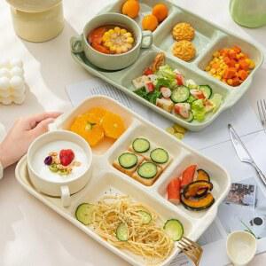 도자기식판 다이어트 카페접시 나눔접시 도자기접시 큰접시 초등식판