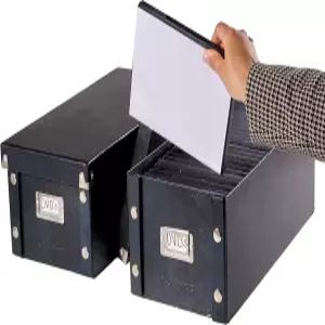 스냅 N스토어 DVD 보관함 - 2팩 내구성이 뛰어난 6 x 8.2 16.5 인치 영화 정리함 뚜껑이 있는 디스크 홀더