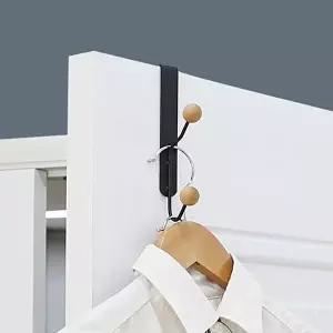 후크 공간활용 모자 옷걸이 무타공 2단우드볼 도어후크행거