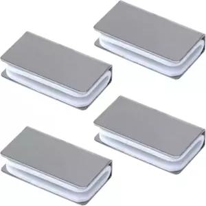 UTALIND 4팩 유리 클립 실버 스트라이크 플레이트 마그네틱 직사각형 터치 클램프 캐비닛 래치 도어 옷장