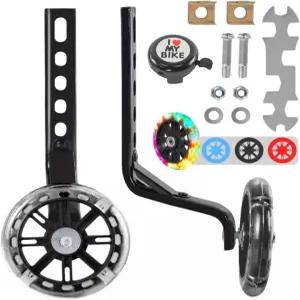 자전거용 타이주 트레이닝 휠 12/14/16/18/20인치 자전거와 호환 플래시 음소거 1쌍