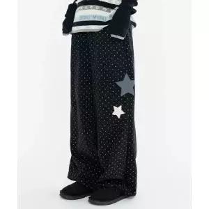 매장정품[브랜드명]HIGH SCHOOL DISCO 도트 스타 클로버 플리스 팬츠_블랙5FW2_15108235
