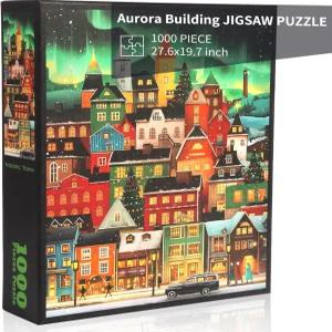 1000피스 퍼즐 오로라 타운 빌딩 지그소 뒷면에 그래픽 파티션이 다른 27.6 x19.7 (건물)을 정밀하게