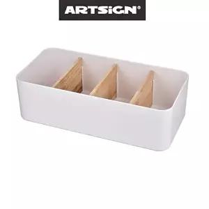 나무 원목수납함 4칸 다용도 정리대 수납함 데스크보관함