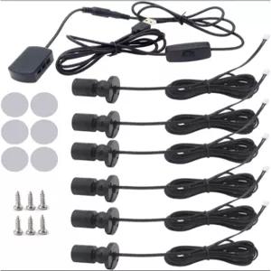 디스플레이 캐비닛용 HOMEHIGH 6 PCS 미니 LED 스포트라이트 디머가 장착된 알루미늄 USB 쇼케이스 조명