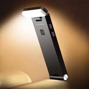 책 조명 1500mAh 충전식 침대 독서등 색상 조절 가능한 3개 밝기 저하 휴대용 북마크 나이트 램프 내장