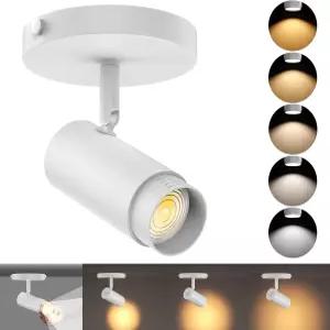 AIBISOD 10W 줌 가능한 5색 LED 천장 스포트라이트 화이트 방향 조명 실내 조절 가능 스팟 기구 디밍