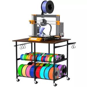 필라멘트 수납 기능이 있는 3D 프린터 테이블 바퀴가 달린 360 롤링 스풀 홀더 대용량 스탠드