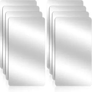 칼리오네 8팩 깨지지 않는 거울 아크릴 시트 양면 미니 사각 안전 타일 작은 교실 사무실 가정용 DIY