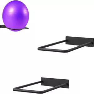 대형 안정성 볼 벽걸이 요가 보관 랙 스튜디오 및 가정 또는 상업용 체육관 운동 장비 정리함(2블랙)