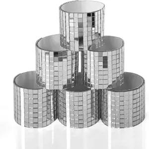 Art3dwallpanels 6팩 자체 접착 유리 거울 모자이크 타일 2364개 DIY 공예 장식용 작은 사각 스티커 디스코