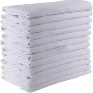 밀가루 자루 천 냅킨 - 16개 세트 100 면 재사용 가능한 저녁 식사 오찬 및 칵테일 흰색 12x12인치