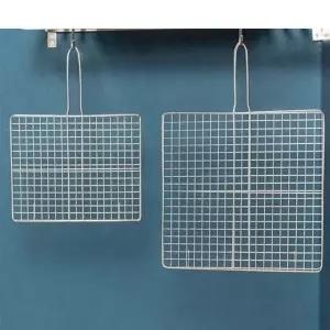 스텐 사각 석쇠 손잡이 그릴 불판 대 겹석쇠