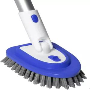 3-in-1 바닥 스크러버 및 욕조 클리너 52인치 조절 가능한 긴 손잡이 욕실 타일 주방 벽 청소용 샤워