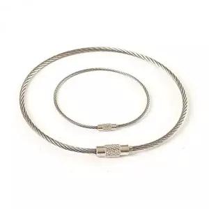 와이어 카라비너 30cm 10P 고리 잠금 키링