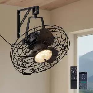 크로시오 20인치 벽걸이 선풍기 조절 가능한 색상 온도 및 밝기 6단 속도 360° 틸트 플러그 인 천장 가정