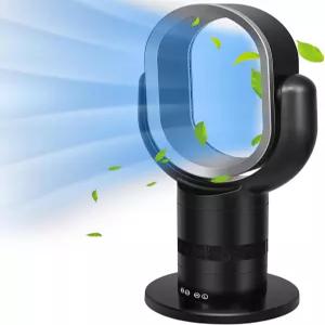 힐스마트 휴대용 블레이드리스 타워 팬 10가지 속도 설정 10시간 타이밍 잠금 저소음 경량 24인치 블랙