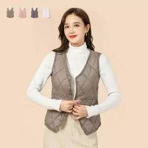 경량 패딩 조끼 겨울 브이넥 등산 여성