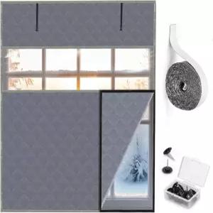 겨울용 열창 커버 26인치 x 38인치 눈에 보이는 단열재 재사용 가능한 옥스포드 천 면 레이어 따뜻한 방수