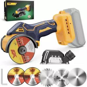 디월트 20V MAX 배터리용 YEARTOP 무선 차단 도구 3인치 깊이 조절 가능한 미니 원형 톱 19500RPM 금속