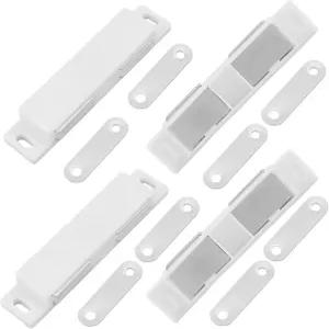 MroMax 8Pcs 더블 마그네틱 캐치 3.74인치 길이의 주방 옷장 욕실 찬장 서랍 및 장착 나사가 있는 셔터용