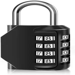 조합 코드가 있는 SUTOUG 잠금 방수 4자리 자물쇠 도어용 아연 합금 공구 상자 학교 체육관 정원 울타리 릴