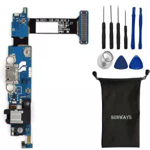 삼성 갤럭시 S6 엣지 G925I 충전 포트 플러그 플렉스 케이블 + 이어폰 잭 마이크 센서 케이블용 선웨이